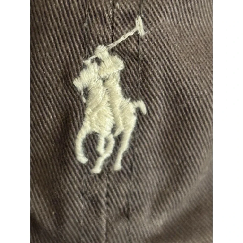 Vin Polo Ralph Lauren Brown Chino Baseball Cap Hat White Pony Strapback OSFA[Y]